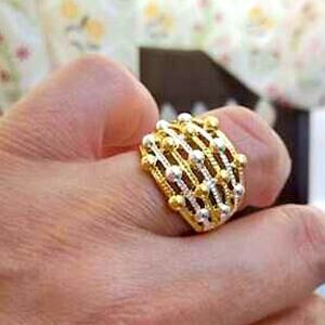 Gold 14K GP & Sterling Silver Tri-Color Ring